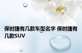 保时捷有几款车型名字 保时捷有几款SUV