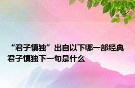 “君子慎独”出自以下哪一部经典 君子慎独下一句是什么