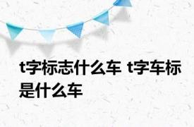 t字标志什么车 t字车标是什么车