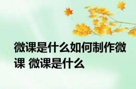 微课是什么如何制作微课 微课是什么