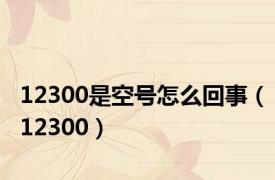 12300是空号怎么回事（12300）