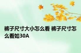 裤子尺寸大小怎么看 裤子尺寸怎么看如30A