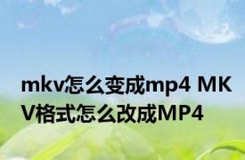mkv怎么变成mp4 MKV格式怎么改成MP4
