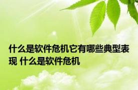 什么是软件危机它有哪些典型表现 什么是软件危机