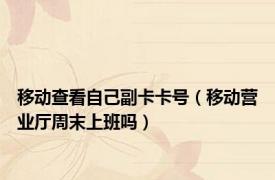 移动查看自己副卡卡号（移动营业厅周末上班吗）