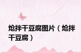 炝拌干豆腐图片（炝拌干豆腐）