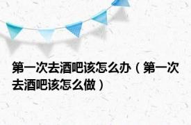 第一次去酒吧该怎么办（第一次去酒吧该怎么做）