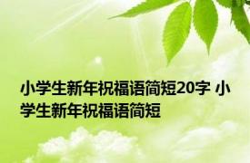 小学生新年祝福语简短20字 小学生新年祝福语简短