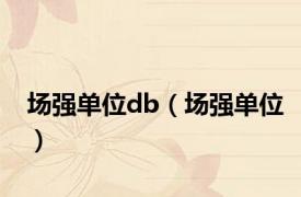 场强单位db（场强单位）