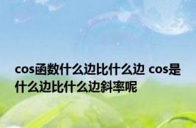 cos函数什么边比什么边 cos是什么边比什么边斜率呢
