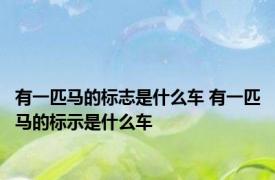 有一匹马的标志是什么车 有一匹马的标示是什么车