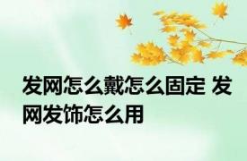 发网怎么戴怎么固定 发网发饰怎么用