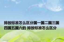 排放标准怎么区分国一国二国三国四国五国六的 排放标准怎么区分