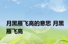 月黑雁飞高的意思 月黑雁飞高 