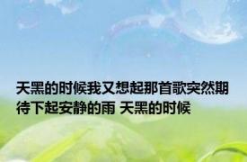 天黑的时候我又想起那首歌突然期待下起安静的雨 天黑的时候 