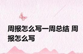 周报怎么写一周总结 周报怎么写 