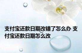 支付宝还款日期改错了怎么办 支付宝还款日期怎么改