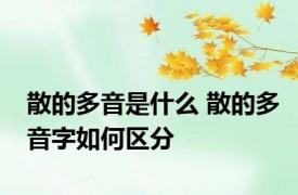 散的多音是什么 散的多音字如何区分