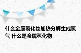 什么金属氢化物加热分解生成氢气 什么是金属氢化物