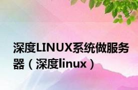 深度LINUX系统做服务器（深度linux）