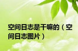 空间日志是干嘛的（空间日志图片）