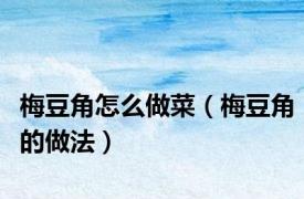 梅豆角怎么做菜（梅豆角的做法）