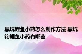黑坑鲤鱼小药怎么制作方法 黑坑钓鲤鱼小药有哪些
