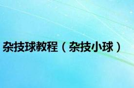 杂技球教程（杂技小球）