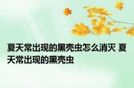 夏天常出现的黑壳虫怎么消灭 夏天常出现的黑壳虫