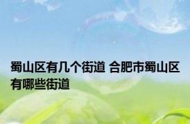 蜀山区有几个街道 合肥市蜀山区有哪些街道