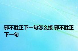 邪不胜正下一句怎么接 邪不胜正下一句