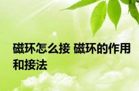 磁环怎么接 磁环的作用和接法