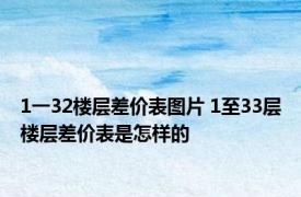 1一32楼层差价表图片 1至33层楼层差价表是怎样的