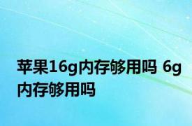 苹果16g内存够用吗 6g内存够用吗