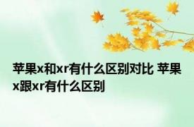 苹果x和xr有什么区别对比 苹果x跟xr有什么区别