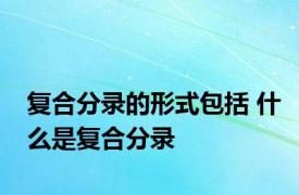 复合分录的形式包括 什么是复合分录