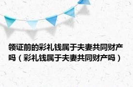 领证前的彩礼钱属于夫妻共同财产吗（彩礼钱属于夫妻共同财产吗）
