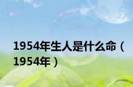 1954年生人是什么命（1954年）