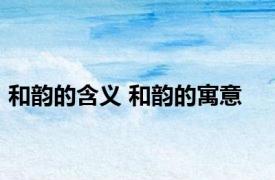 和韵的含义 和韵的寓意