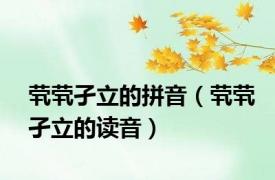 茕茕孑立的拼音（茕茕孑立的读音）