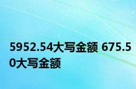 5952.54大写金额 675.50大写金额