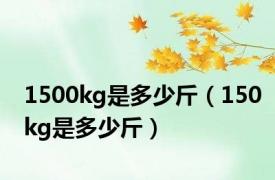 1500kg是多少斤（150kg是多少斤）