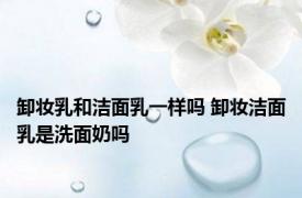 卸妆乳和洁面乳一样吗 卸妆洁面乳是洗面奶吗