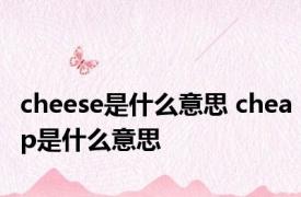cheese是什么意思 cheap是什么意思