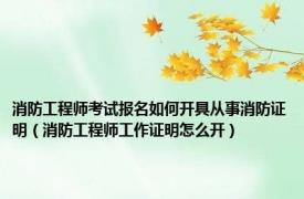 消防工程师考试报名如何开具从事消防证明（消防工程师工作证明怎么开）