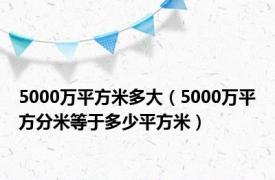 5000万平方米多大（5000万平方分米等于多少平方米）