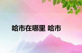 哈市在哪里 哈市 