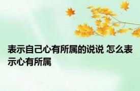 表示自己心有所属的说说 怎么表示心有所属