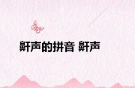 鼾声的拼音 鼾声 