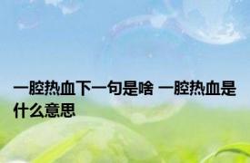 一腔热血下一句是啥 一腔热血是什么意思